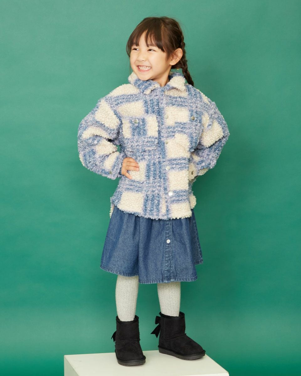 BOYZ & GIRLZ ナイロンジャケット マルチカラー チェック柄 BOYS＆GIRLSボアチェックシャツジャケット | ゴールデンベアストア
