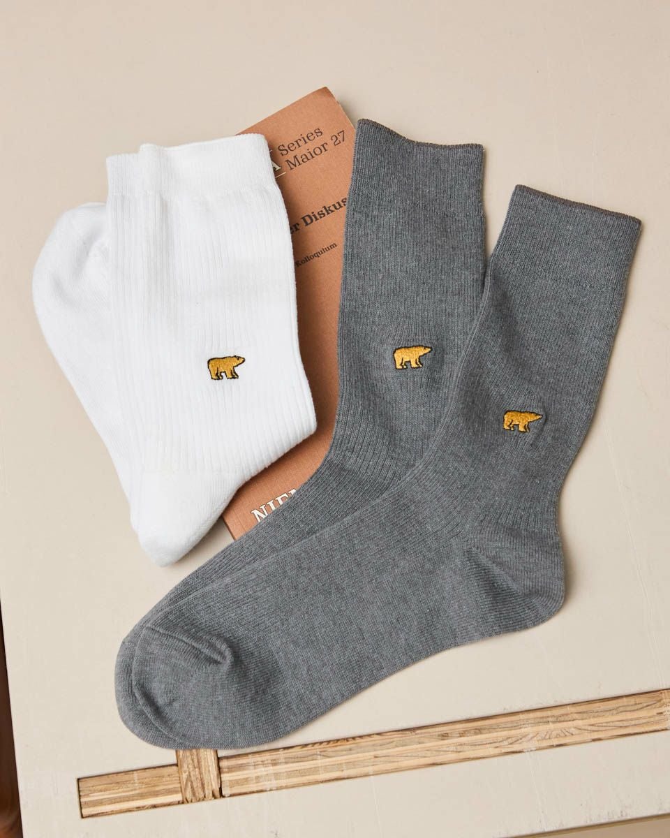 Golden Bear【MEN】GB刺繍ロゴ無地ソックス(26-28cm) | ゴールデンベア