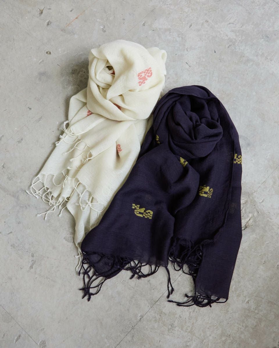 GOLDEN  ゴールデングース ウール 大判ストール ネイビー  メンズ レディース 古着 中古 USED GOLDEN GOOSE - GOLDEN GOOSE ゴールデングース ウール 大判ストール