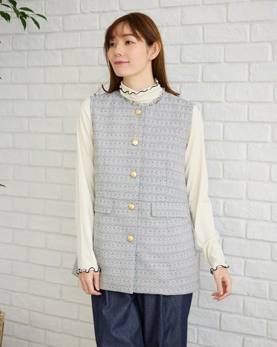 ツイードベスト