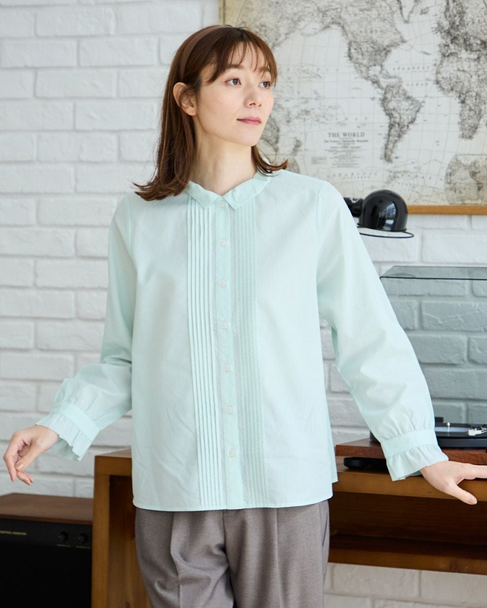 ピコ襟ブラウス