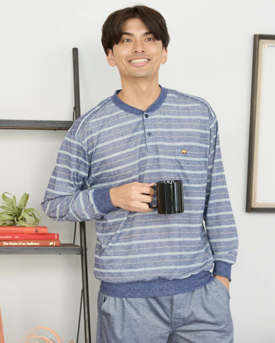 天竺ボーダーパジャマ