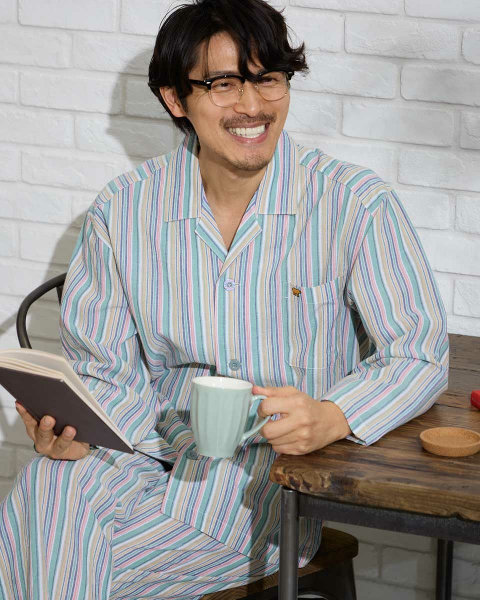 強撚ストライプパジャマ