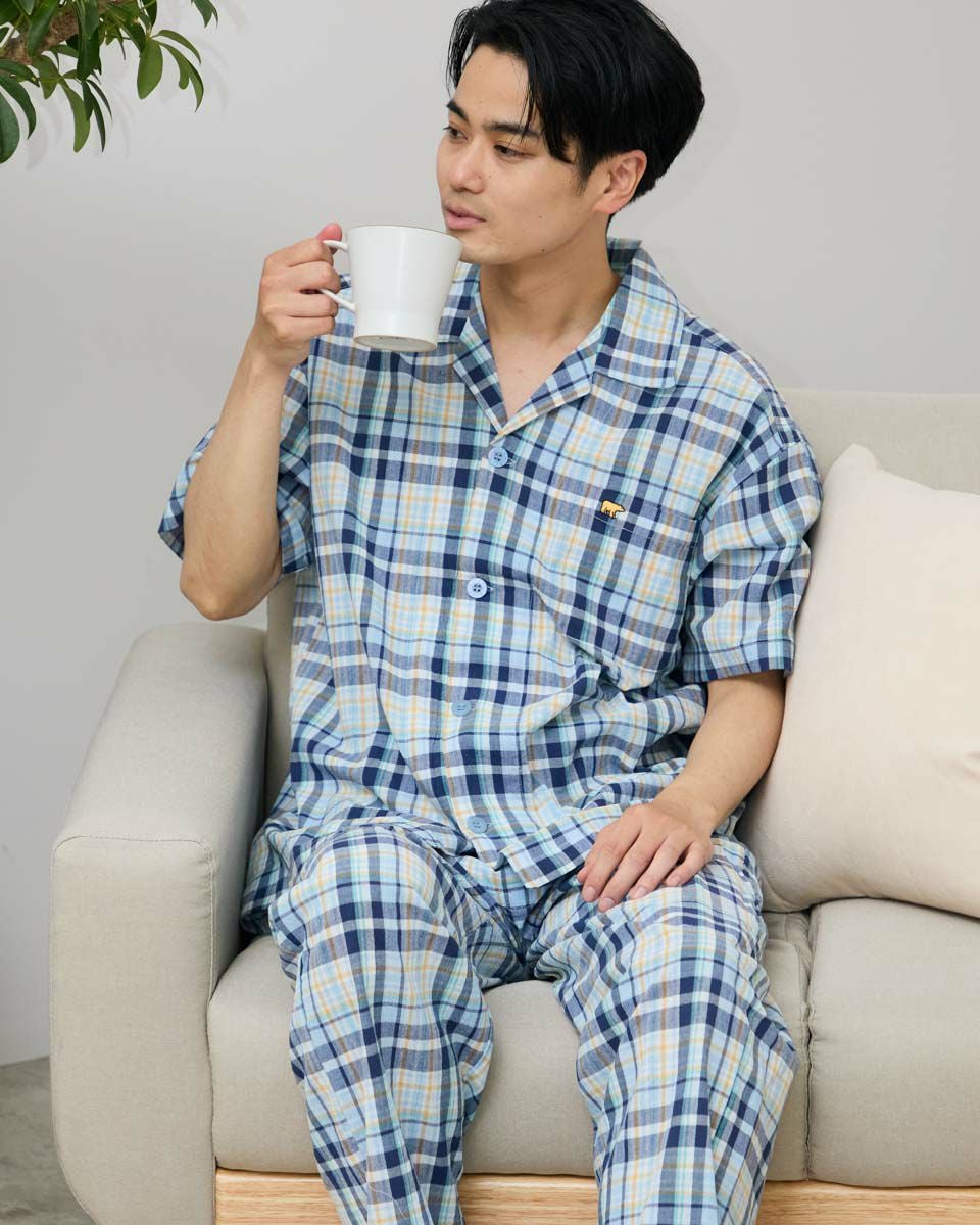 Home Wear強撚チェックパジャマ | ゴールデンベアストア