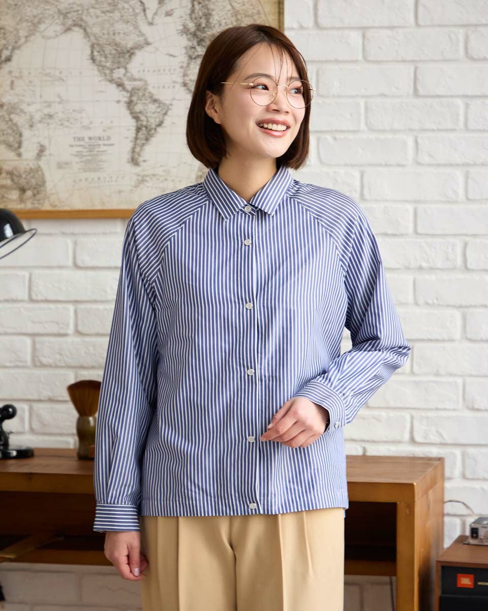 ちゅら様HERSストライプシャツ レギュラーカラーラメストライプシャツ LE SOUK HOLIDAY｜クロスプラス