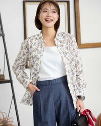 花柄プリントブラウス
