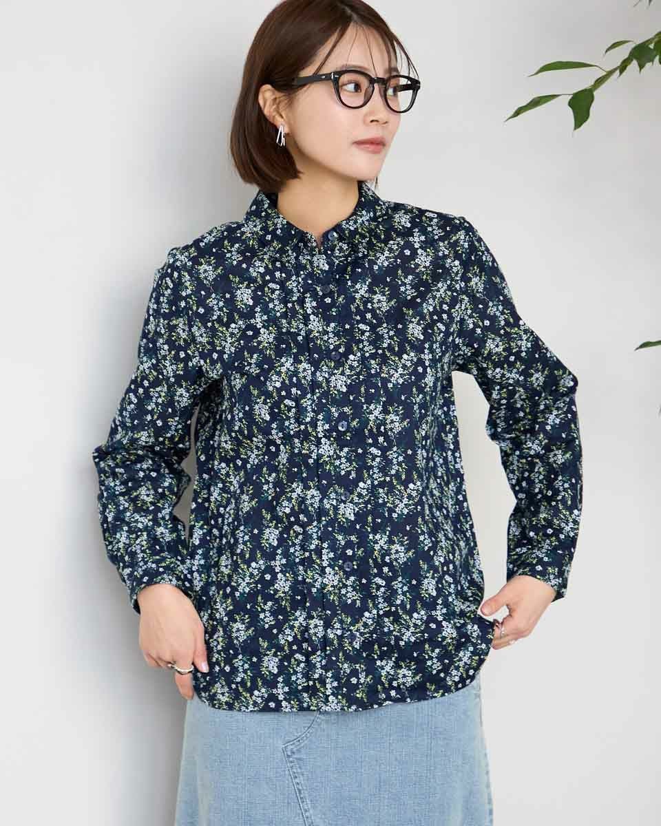 花柄プリントブラウス