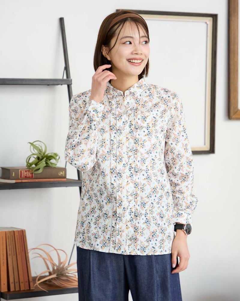 花柄プリントブラウス