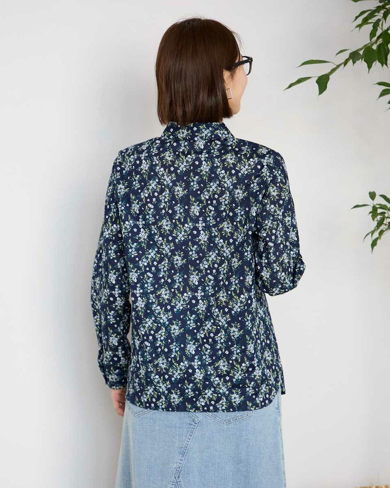 花柄プリントブラウス