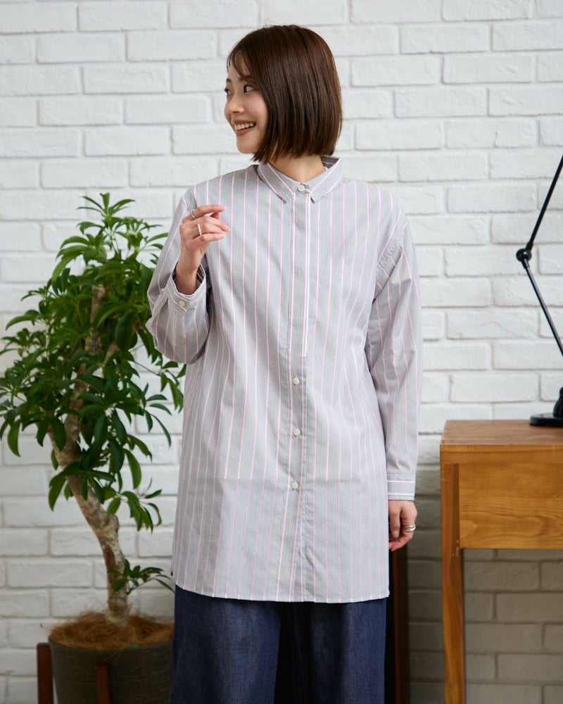 ドビーストライプシャツ