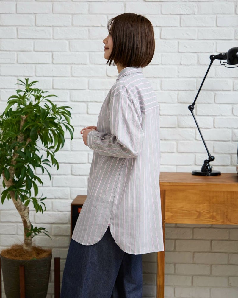 ドビーストライプシャツ