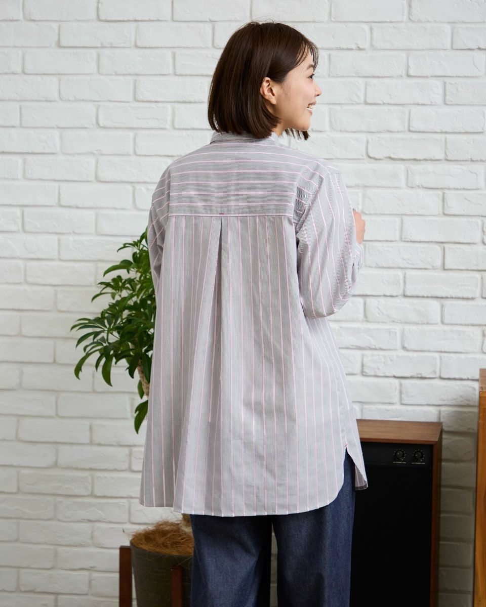 ドビーストライプシャツ