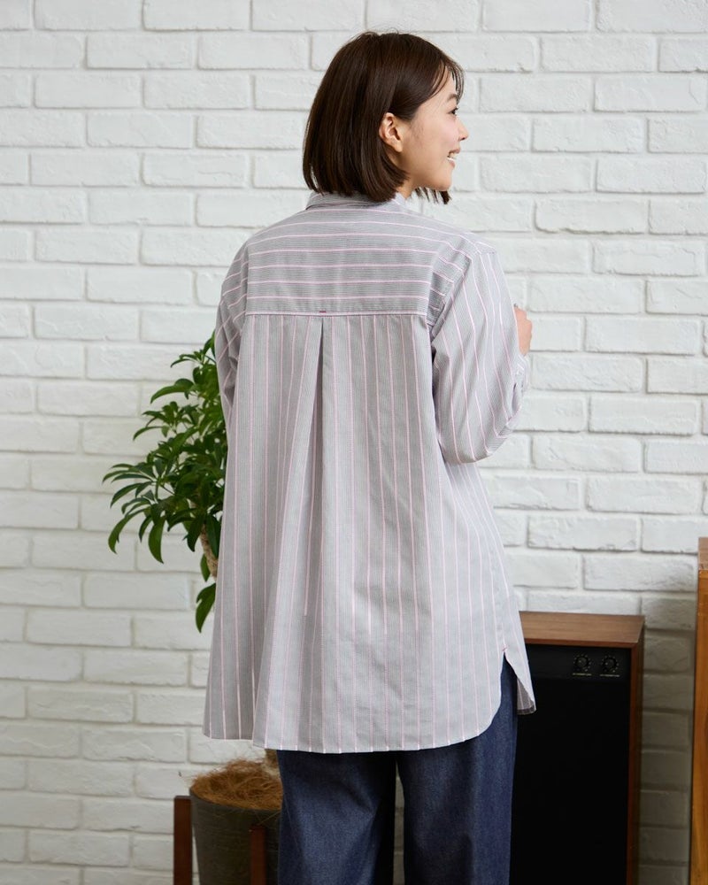 ドビーストライプシャツ