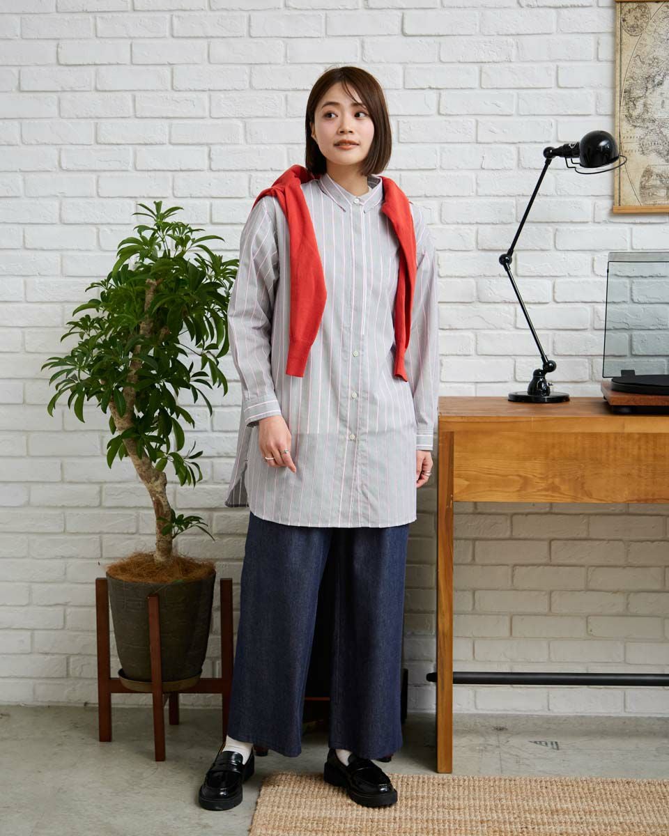 ドビーストライプシャツ