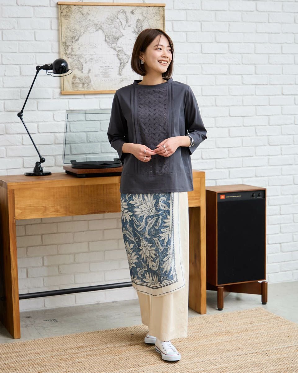 レース切替Tシャツ