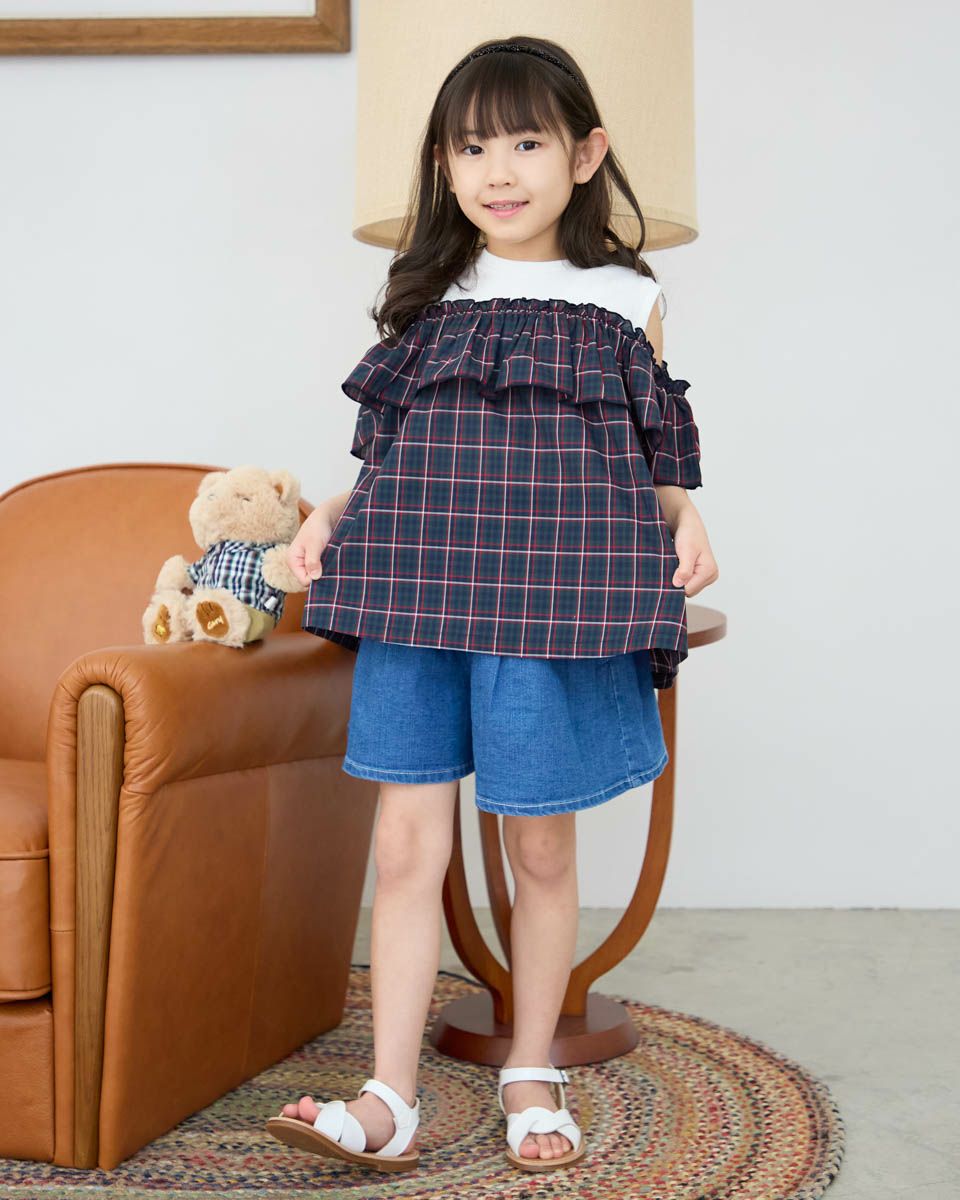 子うさぎ　RLX ネイビー プリーツ キュロット TIME SALE30％OFF】タックプリーツキュロットスカート 110 120 130