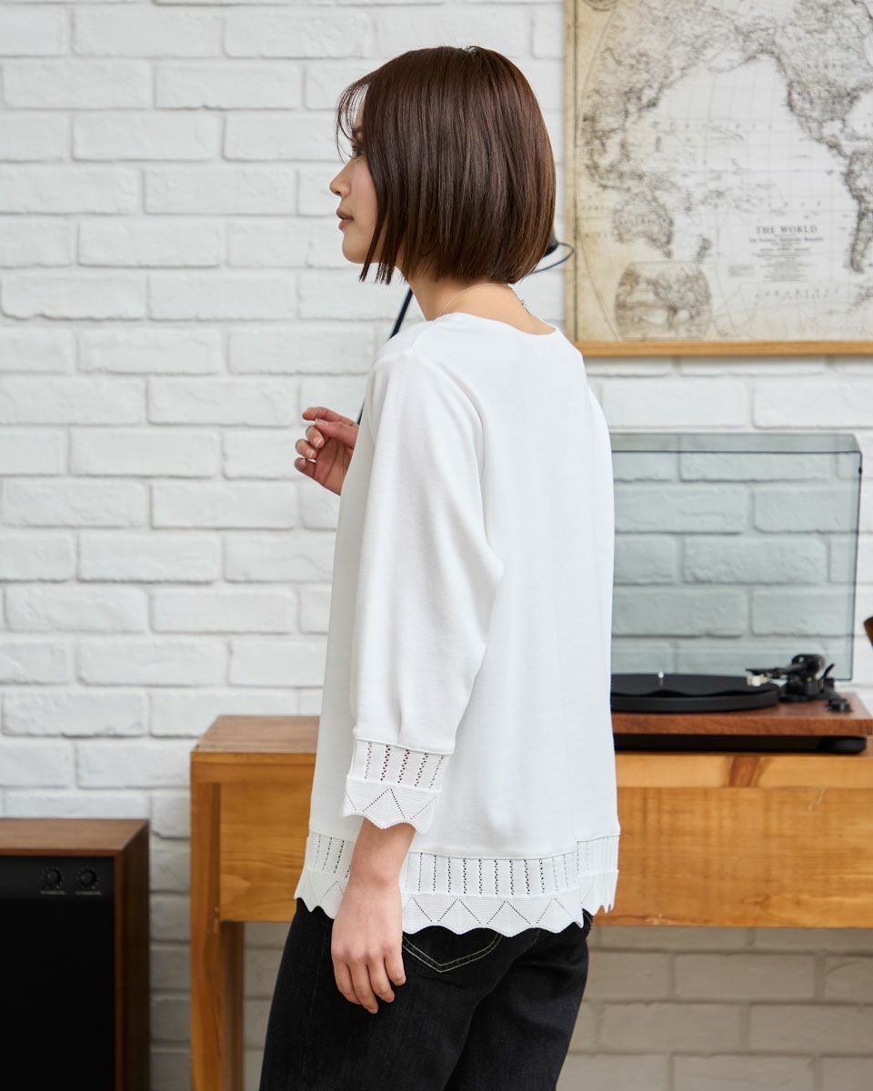 ニット付きプルオーバー