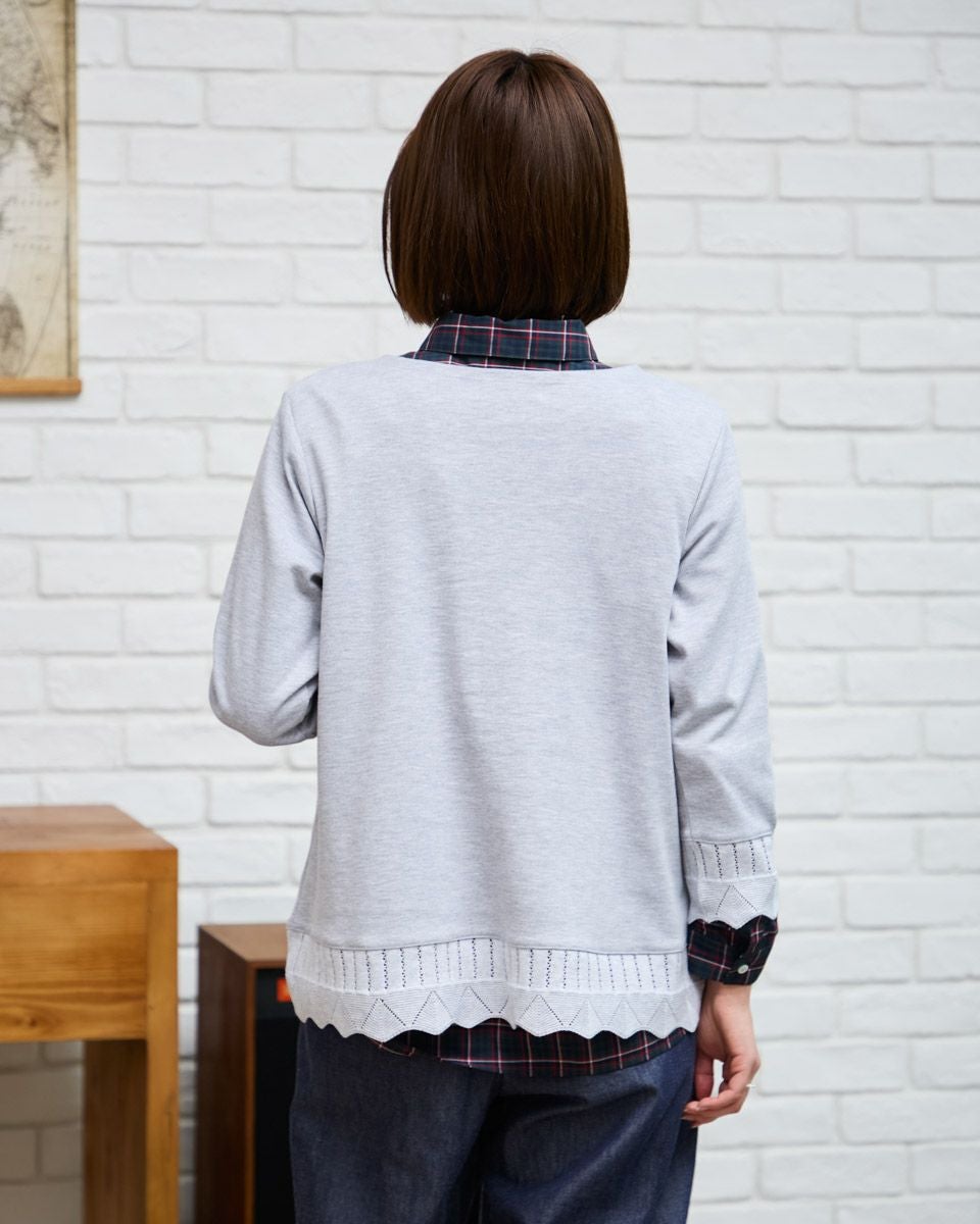 ニット付きプルオーバー