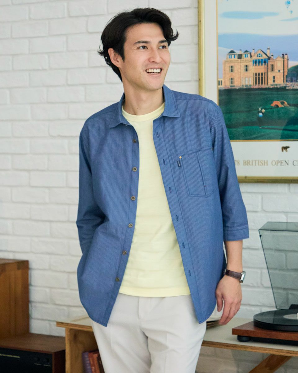 七分袖シャツアウター