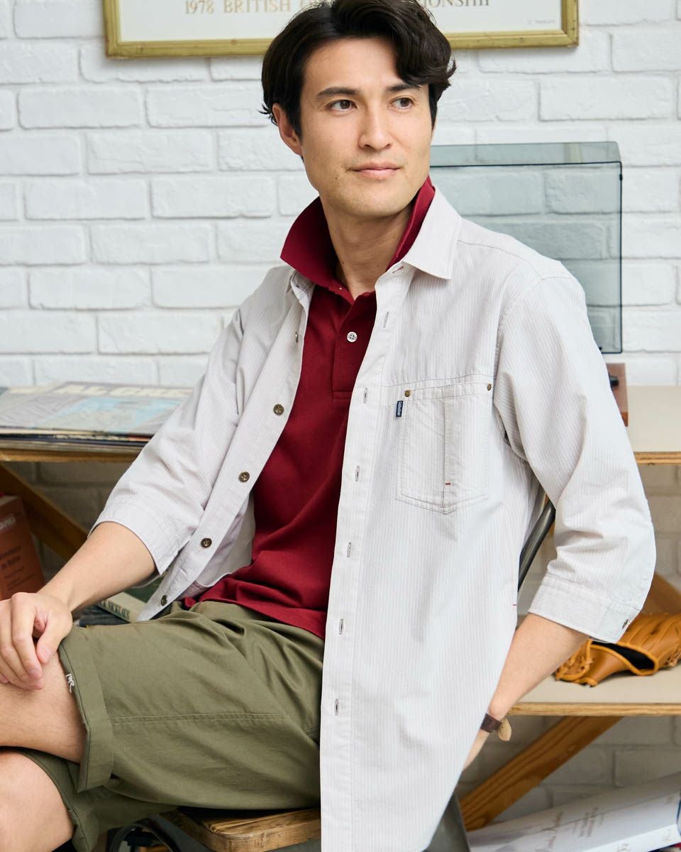 七分袖シャツアウター