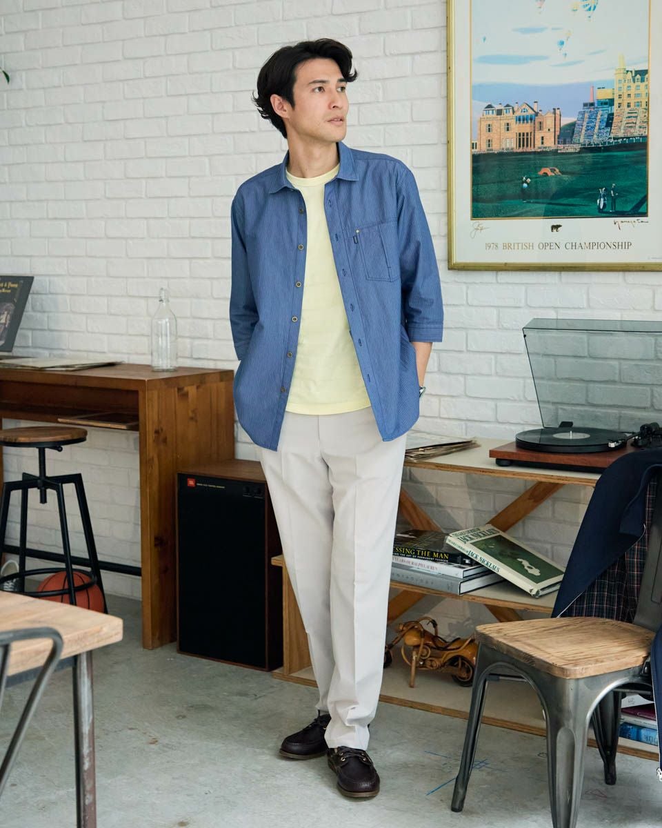 七分袖シャツアウター