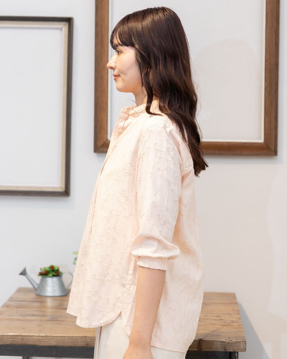 ボタニカル染めジャカードブラウス