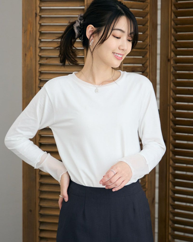 袖シアークループルオーバー