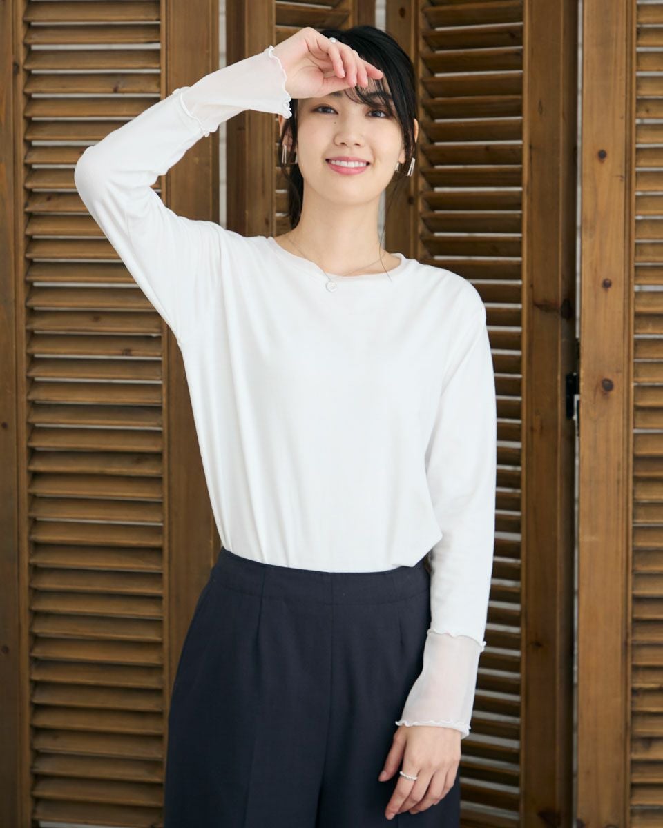 袖シアークループルオーバー