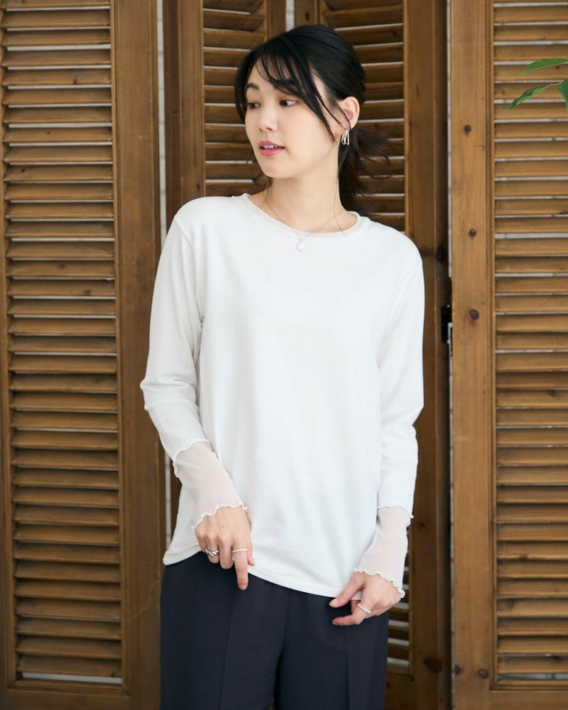 袖シアークループルオーバー