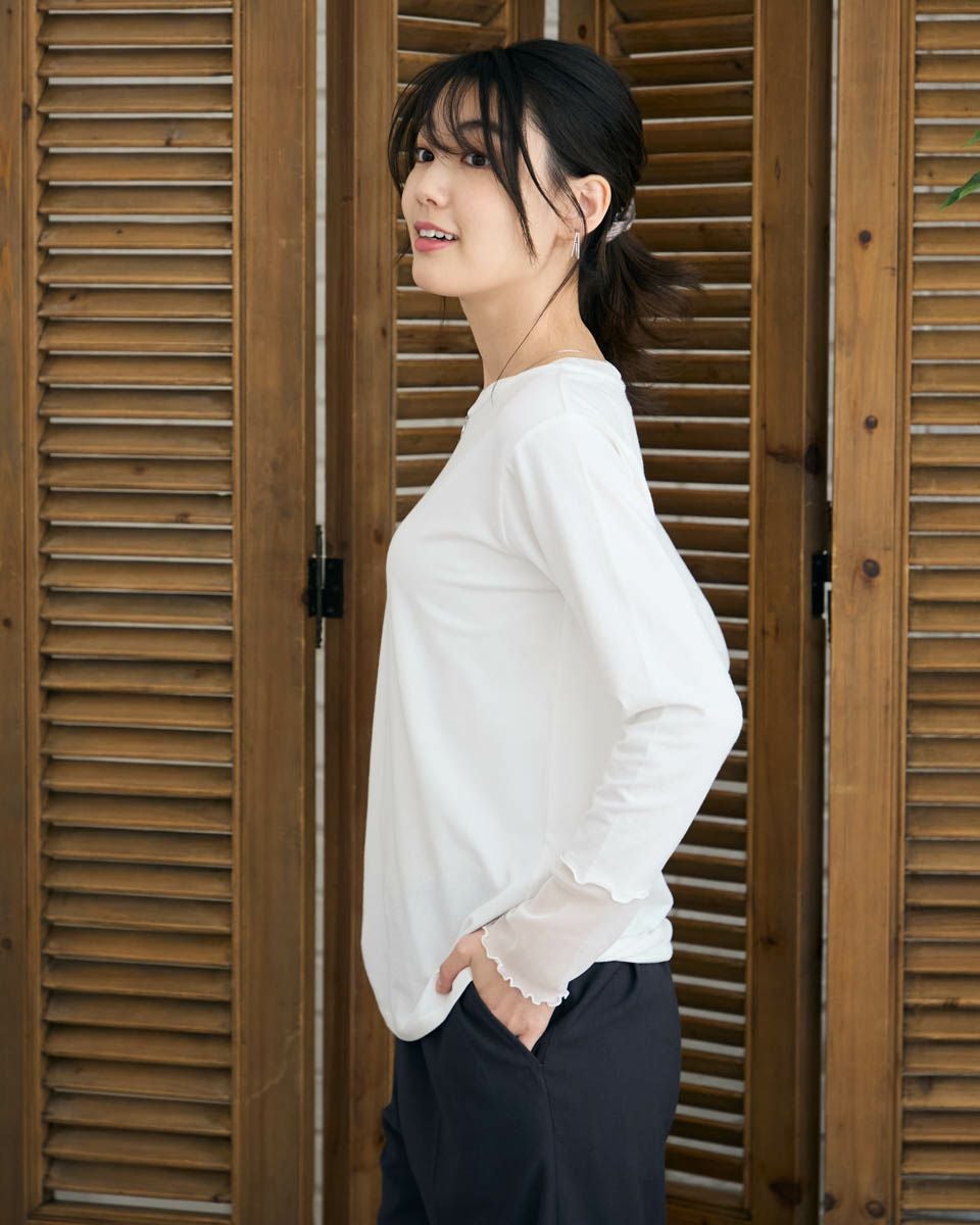 袖シアークループルオーバー