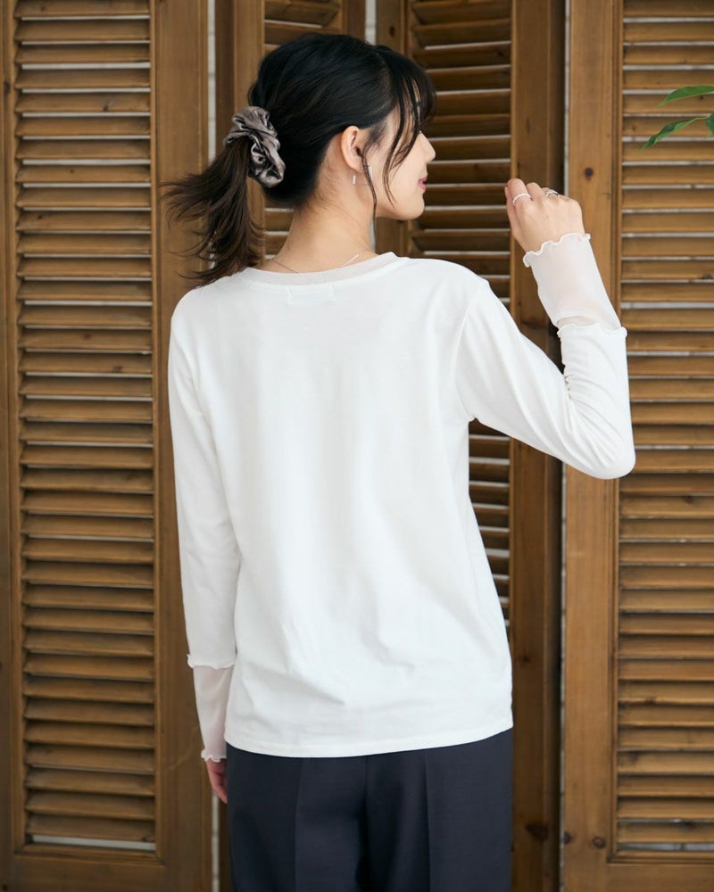 袖シアークループルオーバー