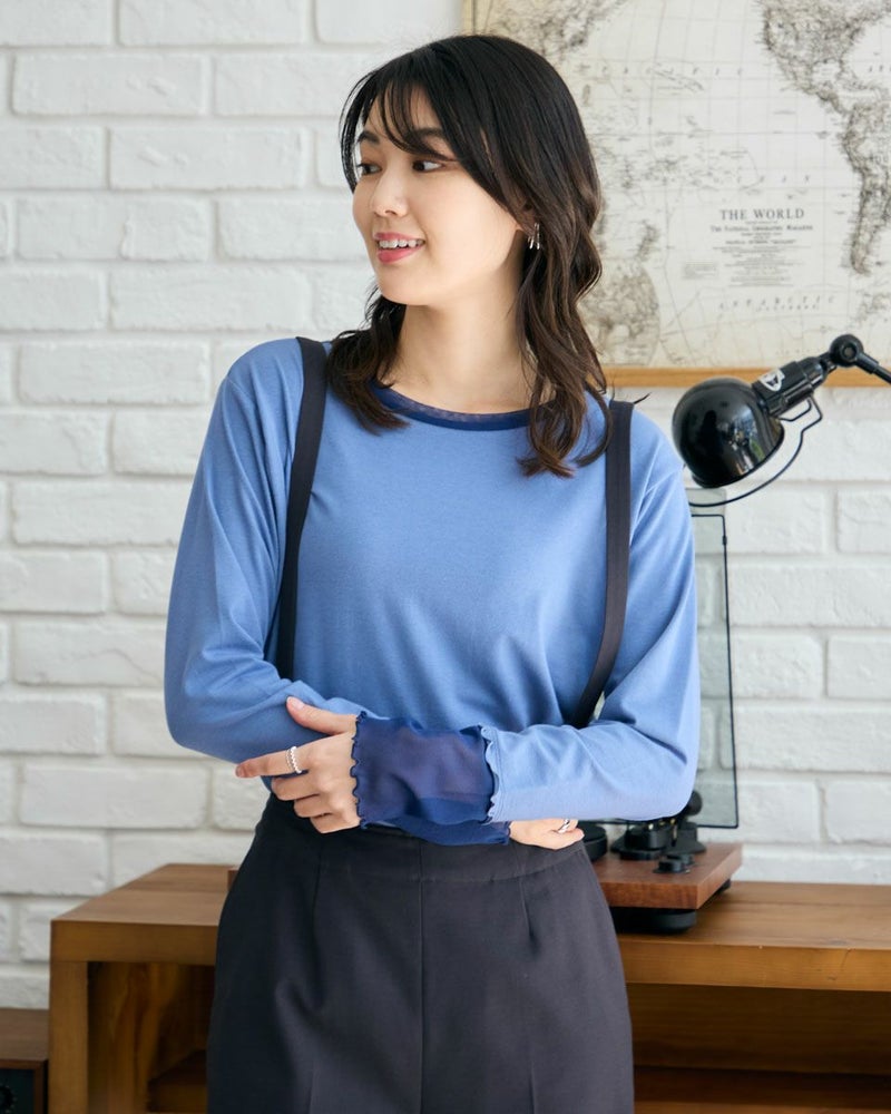 袖シアークループルオーバー