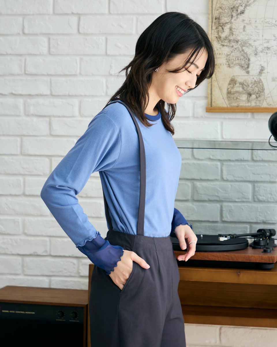 袖シアークループルオーバー