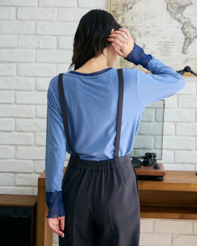 袖シアークループルオーバー