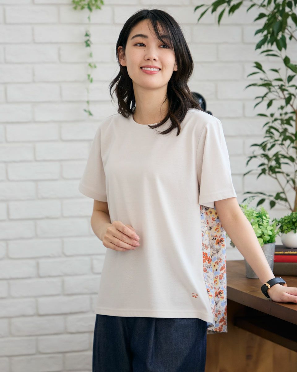 布帛プリント切り替えTシャツ