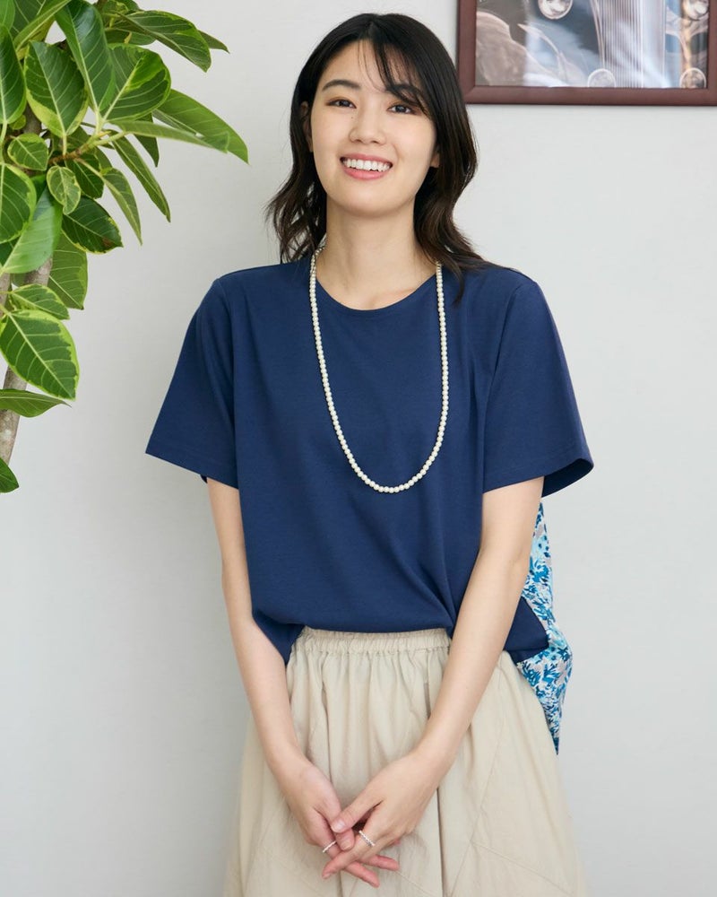 布帛プリント切り替えTシャツ