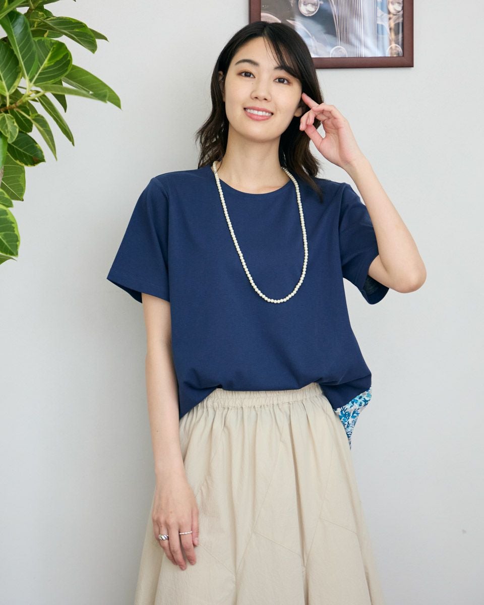 布帛プリント切り替えTシャツ