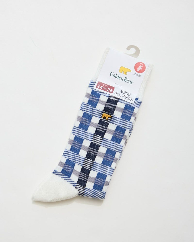 日本製チェック柄ソックス