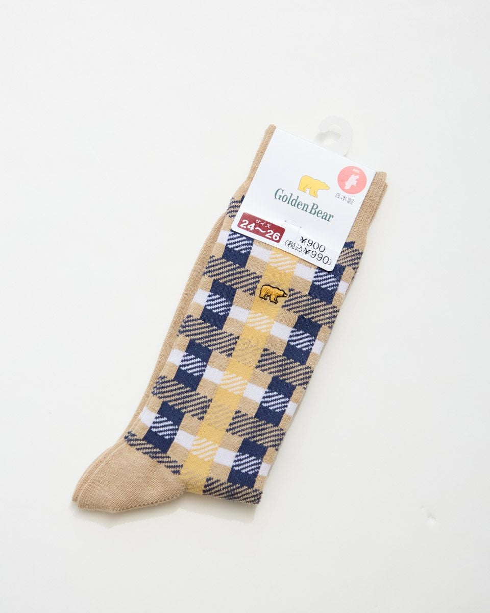 日本製チェック柄ソックス