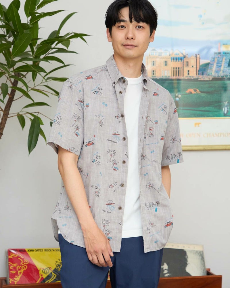 プリント半袖シャツ