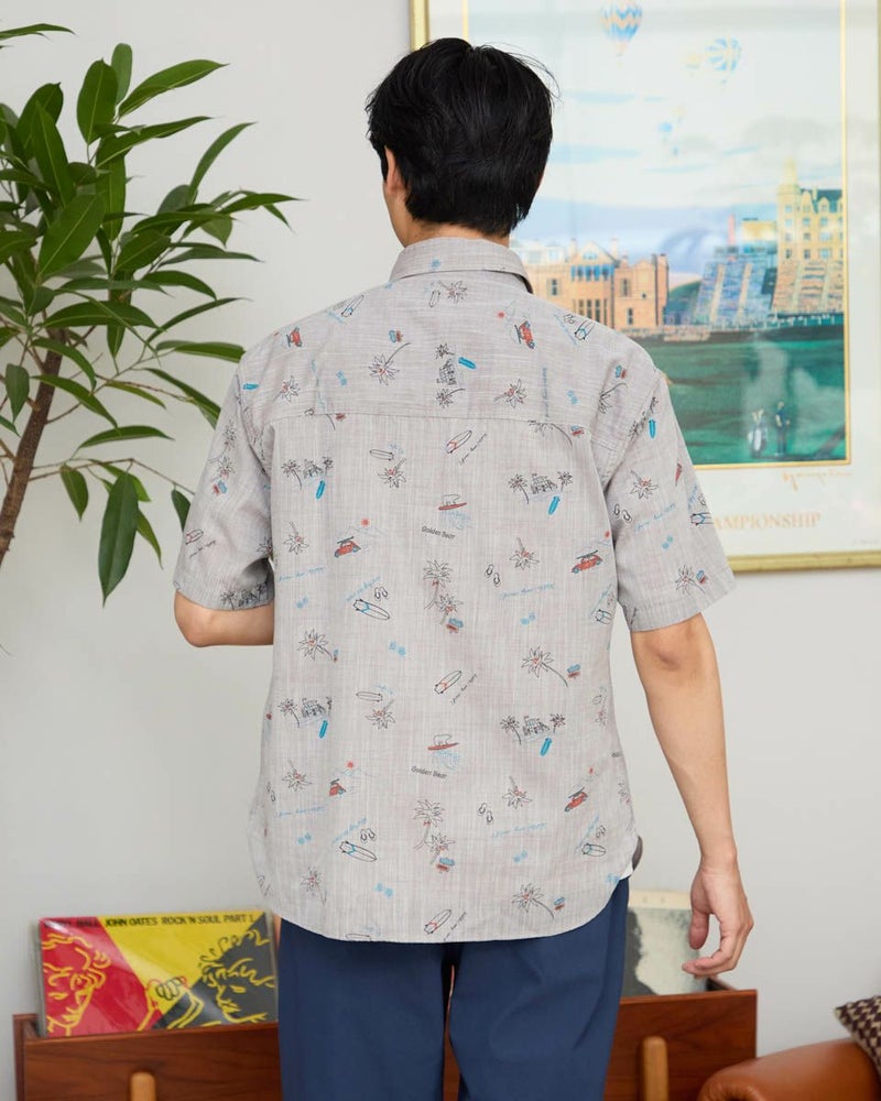 プリント半袖シャツ