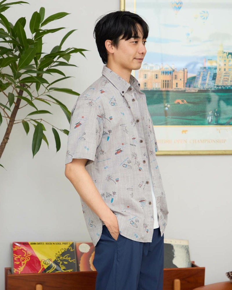 プリント半袖シャツ