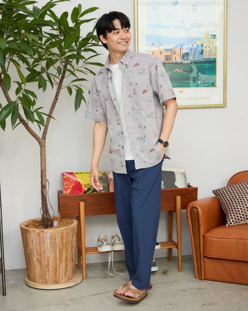 プリント半袖シャツ