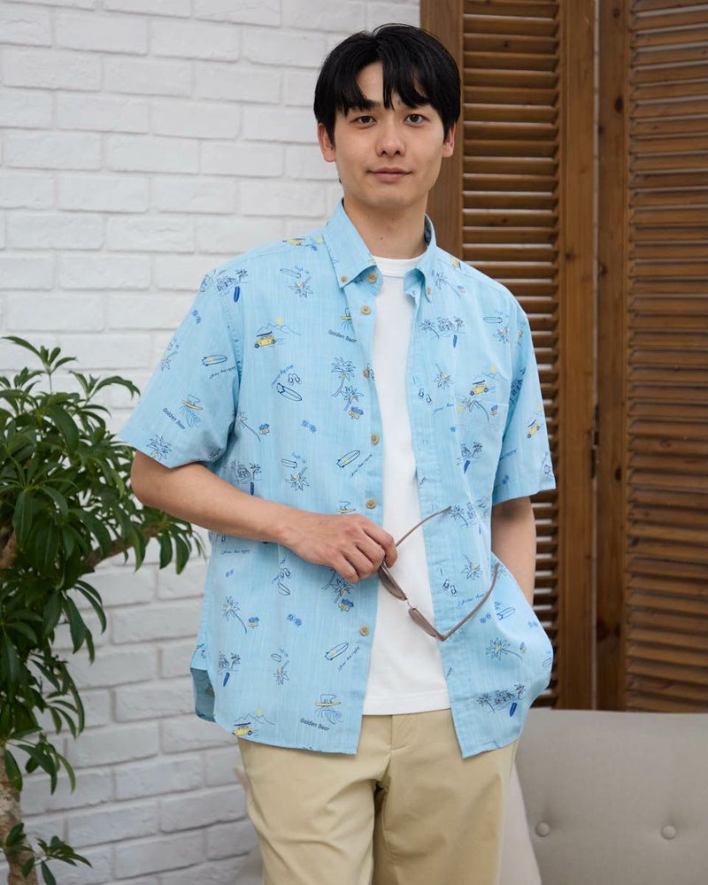 プリント半袖シャツ