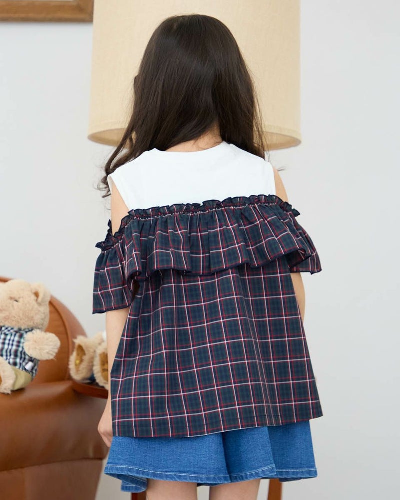 GBチェックオフショルチュニック