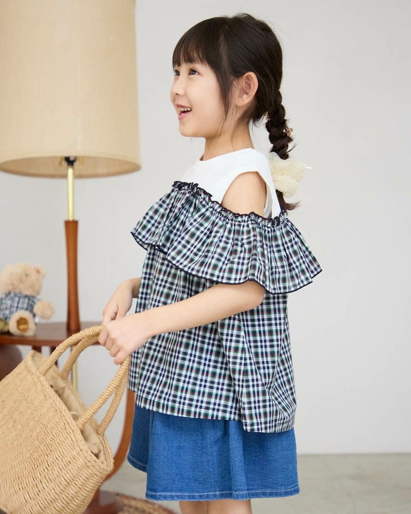 GBチェックオフショルチュニック