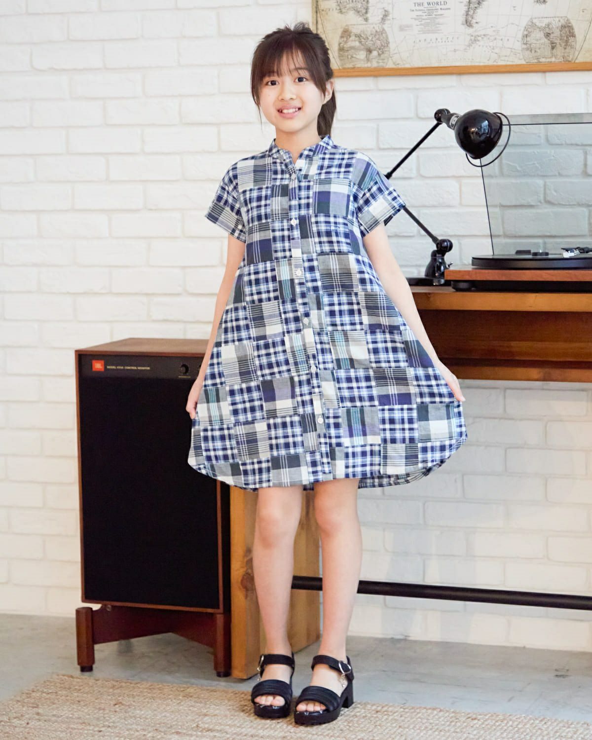 fish&kids　パッチワークワンピース FISH&KIDS 〈PATCHWORK DRESS〉 ハンドメイドのパッチワークがとても