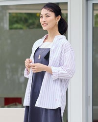 冷感ストライプシャツ