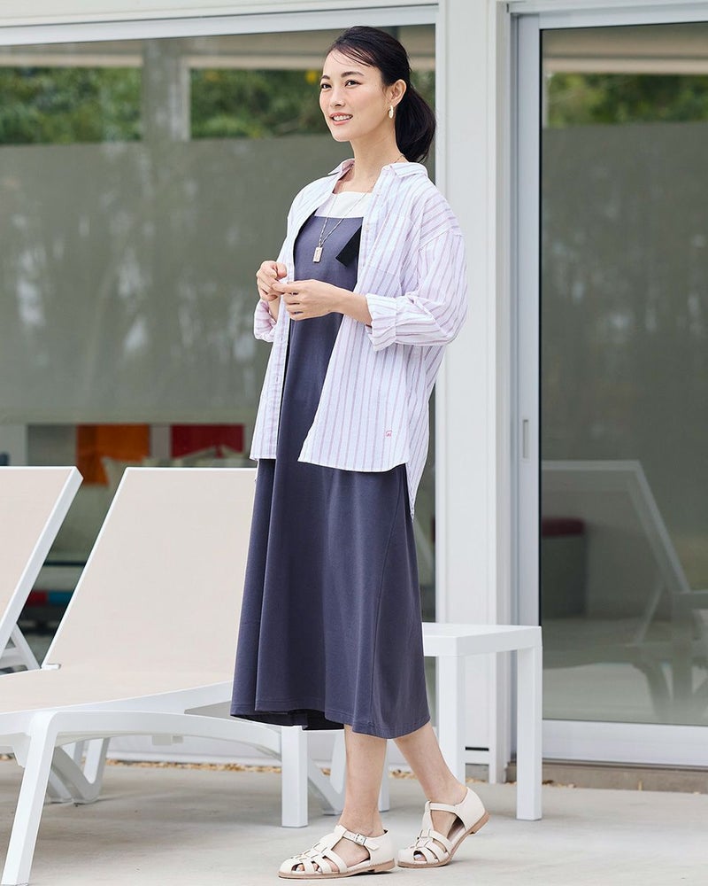 冷感ストライプシャツ