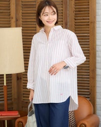冷感ストライプシャツ